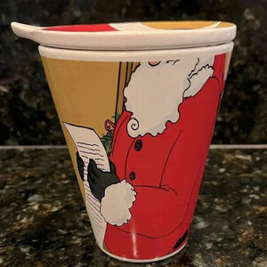 Conversation Mugs Santa 10oz Cup and Coaster/ Lid